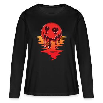 Été, Soleil, Température, Chaleur, Ensoleillement, Chaud - T-shirt manches longues Premium bio Femme - noir - Devant - Julia (174cm)
