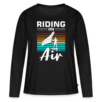 Wingsurfing Foil Wing Wing Boarding Wing Foiling - T-shirt manches longues Premium bio Femme - noir - Devant - Julia (174cm)