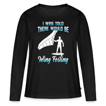 Wingsurfing Foil Wing Wing Boarding Wing Foiling - T-shirt manches longues Premium bio Femme - noir - Devant - Julia (174cm)