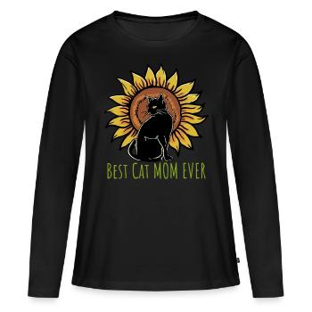 Best Cat Mom Ever - Women's Premium Organic Long Sleeve Shirt - black - Front - Julia (174cm)