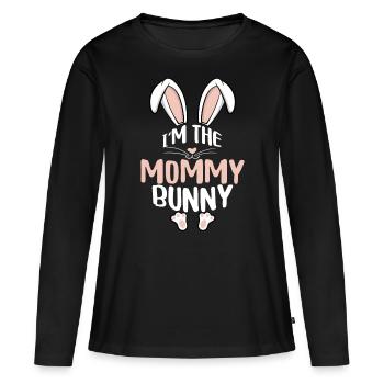 Je suis la maman lapin - T-shirt manches longues Premium bio Femme - noir - Devant - Julia (174cm)