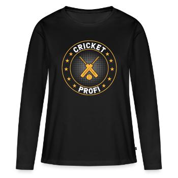 Cricket Professional - Jeu de cricket Cricketer Cricket - T-shirt manches longues Premium bio Femme - noir - Devant - Julia (174cm)