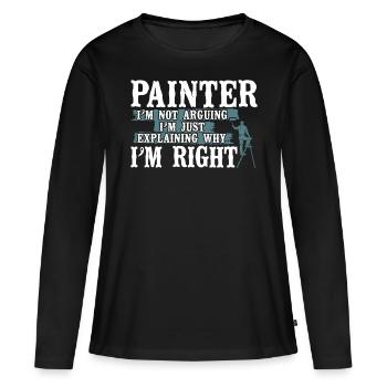 House Painter Decorator Painter - Frauen Premium Bio Langarmshirt - Schwarz - Vorne - Julia (174cm)