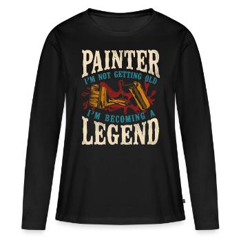 House Painter Decorator Painter - Frauen Premium Bio Langarmshirt - Schwarz - Vorne - Julia (174cm)