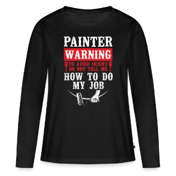 House Painter Decorator Painter - Frauen Premium Bio Langarmshirt - Schwarz - Vorne - Julia (174cm)