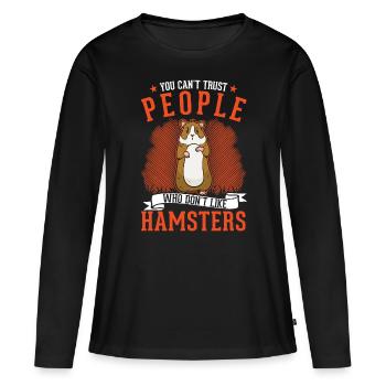 Hamster Hamster Roue Hamster Or Hamster Hamster - T-shirt manches longues Premium bio Femme - noir - Devant - Julia (174cm)