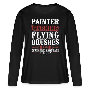 House Painter Decorator Painter - Frauen Premium Bio Langarmshirt - Schwarz - Vorne - Julia (174cm)