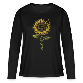Maman caniche - T-shirt manches longues Premium bio Femme - noir - Devant - Julia (174cm)