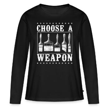 House Painter Decorator Paint - Frauen Premium Bio Langarmshirt - Schwarz - Vorne - Julia (174cm)