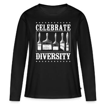 House Painter Decorator Paint - Frauen Premium Bio Langarmshirt - Schwarz - Vorne - Julia (174cm)
