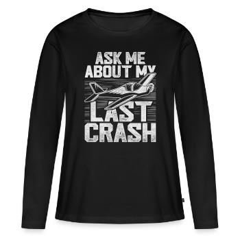 Maquette d’avion Maquette d’avion - T-shirt manches longues Premium bio Femme - noir - Devant - Julia (174cm)