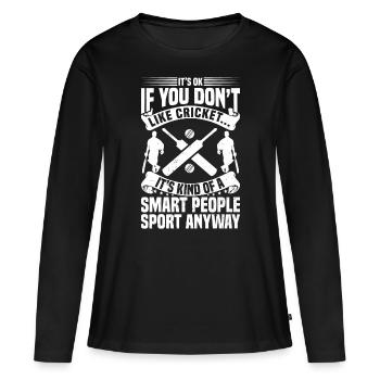 Citations de cricket Cricket Joueur de cricket - T-shirt manches longues Premium bio Femme - noir - Devant - Julia (174cm)