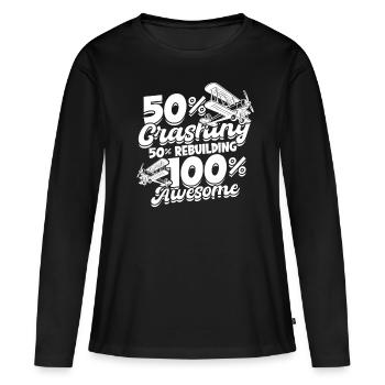 Maquette d’avion Maquette d’avion - T-shirt manches longues Premium bio Femme - noir - Devant - Julia (174cm)