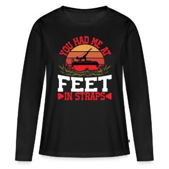Tu m’avais à mes pieds en sangles 42 - T-shirt manches longues Premium bio Femme - noir - Devant - Julia (174cm)