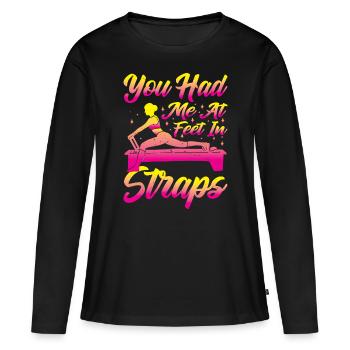 Tu m’as eu aux pieds dans les sangles 41 - T-shirt manches longues Premium bio Femme - noir - Devant - Julia (174cm)