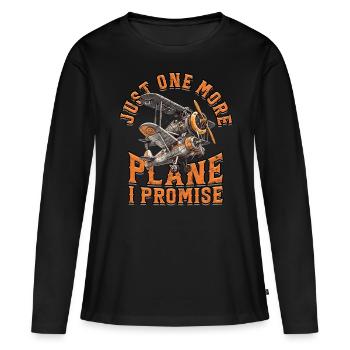 Maquette d’avion Maquette d’avion - T-shirt manches longues Premium bio Femme - noir - Devant - Julia (174cm)