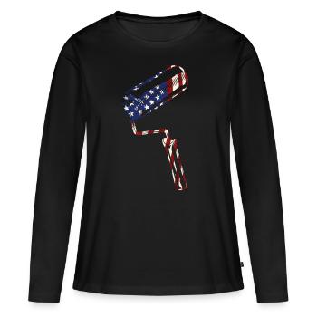 House Painter Decorator Paint - Frauen Premium Bio Langarmshirt - Schwarz - Vorne - Julia (174cm)