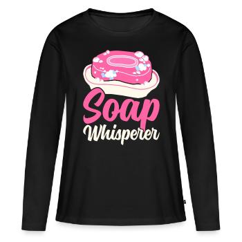 Savon Savon de bain Savon naturel - T-shirt manches longues Premium bio Femme - noir - Devant - Julia (174cm)