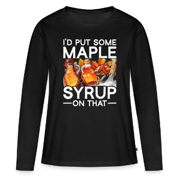 Sirop d’érable Érable Sève d’érable - T-shirt manches longues Premium bio Femme - noir - Devant - Julia (174cm)