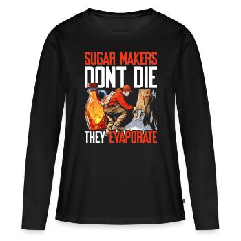 Sirop d’érable Érable Sève d’érable - T-shirt manches longues Premium bio Femme - noir - Devant - Julia (174cm)