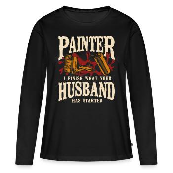 House Painter Decorator Painter I - Frauen Premium Bio Langarmshirt - Schwarz - Vorne - Julia (174cm)