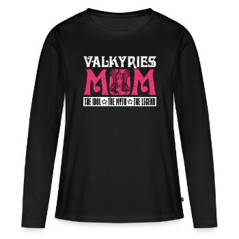 Valkyries Maman L’idole Le mythe La déesse nordique - T-shirt manches longues Premium bio Femme - noir - Devant - Julia (174cm)