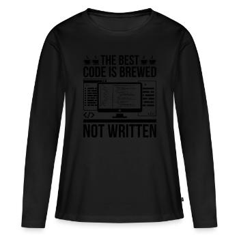Café Codage Programmeur Codeur Développeur Nerd Coff - T-shirt manches longues Premium bio Femme - noir - Devant - Julia (174cm)