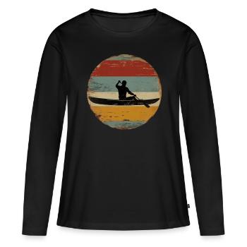 Canoe Paddling - Women's Premium Organic Long Sleeve Shirt - black - Front - Julia (174cm)