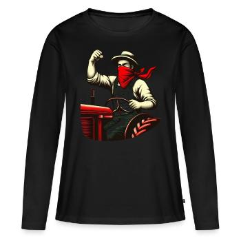 Révolutionnaire Rural - T-shirt manches longues Premium bio Femme - noir - Devant - Julia (174cm)