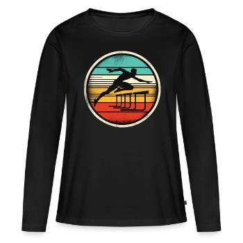 Hurdle Sprinter - Women's Premium Organic Long Sleeve Shirt - black - Front - Julia (174cm)
