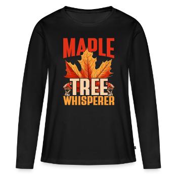 Maple Syrup Maple Tree Whisperer - Women's Premium Organic Long Sleeve Shirt - black - Front - Julia (174cm)
