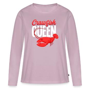Écrevisses Reine crustacé cadeau - T-shirt manches longues Premium bio Femme - rose poudré - Devant - Julia (174cm)