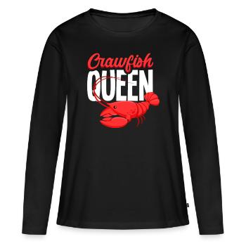 Écrevisses Reine crustacé cadeau - T-shirt manches longues Premium bio Femme - noir - Devant - Julia (174cm)