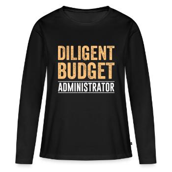 Administration des affaires Bureau de l’administration des affaires - T-shirt manches longues Premium bio Femme - noir - Devant - Julia (174cm)