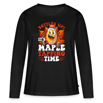 Sirop d’érable Érable Sève d’érable - T-shirt manches longues Premium bio Femme - noir - Devant - Julia (174cm)