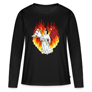 Feurig Hölle Jenseits Engel Satan Horror Teufel - Frauen Premium Bio Langarmshirt - Schwarz - Vorne - Julia (174cm)