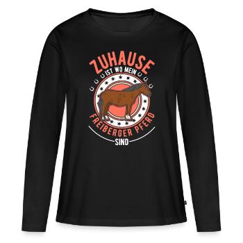 C’est là que se trouve mon cheval Freiberger - T-shirt manches longues Premium bio Femme - noir - Devant - Julia (174cm)