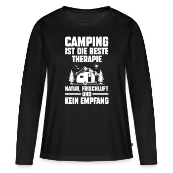 Camper Caravan Motorhome Camping Camping - Women's Premium Organic Long Sleeve Shirt - black - Front - Julia (174cm)