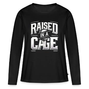 Élevé dans une cage 20 - T-shirt manches longues Premium bio Femme - noir - Devant - Julia (174cm)