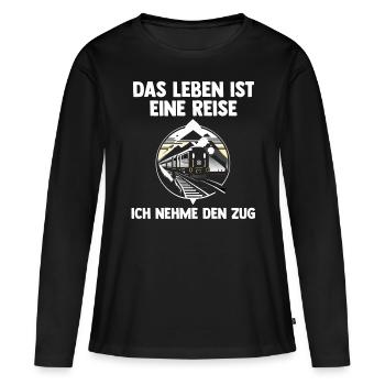 Chemin de fer miniature Train miniature Train Chemin de fer Chemin de fer Chemin de fer Train miniature Train modèle T - T-shirt manches longues Premium bio Femme - noir - Devant - Julia (174cm)