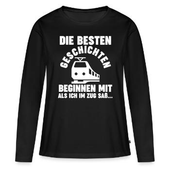 Chemin de fer miniature Train miniature Train Chemin de fer Chemin de fer Chemin de fer Train miniature Train modèle T - T-shirt manches longues Premium bio Femme - noir - Devant - Julia (174cm)