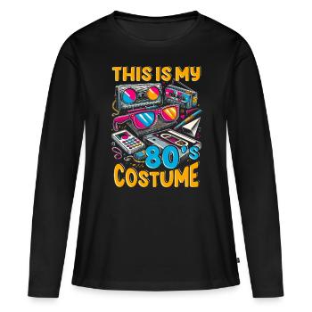 C’est mon costume des années 80 - T-shirt manches longues Premium bio Femme - noir - Devant - Julia (174cm)