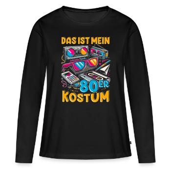 C’est mon costume des années 80 - T-shirt manches longues Premium bio Femme - noir - Devant - Julia (174cm)
