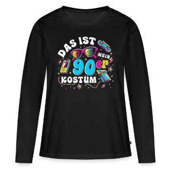 C’est mon costume des années 90 - T-shirt manches longues Premium bio Femme - noir - Devant - Julia (174cm)