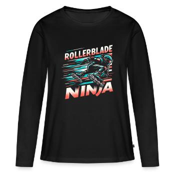 Rollerblade Ninja 13 - T-shirt manches longues Premium bio Femme - noir - Devant - Julia (174cm)