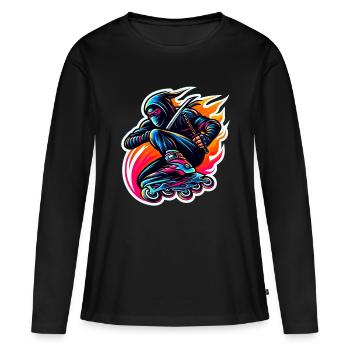 Rollerblade Ninja 10 - T-shirt manches longues Premium bio Femme - noir - Devant - Julia (174cm)