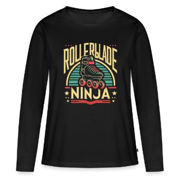 Rollerblade Ninja 8 - T-shirt manches longues Premium bio Femme - noir - Devant - Julia (174cm)