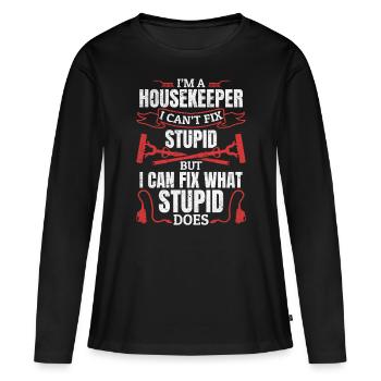 Funny Housekeeper Saying Housekeeper Quote House K - Women's Premium Organic Long Sleeve Shirt - black - Front - Julia (174cm)