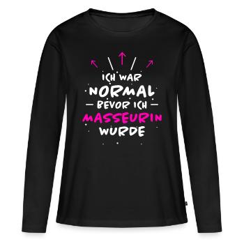 Masseurin Spruch Beruf Massage Masseurin Geschenk - Frauen Premium Bio Langarmshirt - Schwarz - Vorne - Julia (174cm)