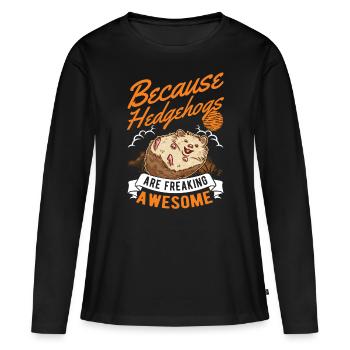 Amoureux du hérisson - T-shirt manches longues Premium bio Femme - noir - Devant - Julia (174cm)